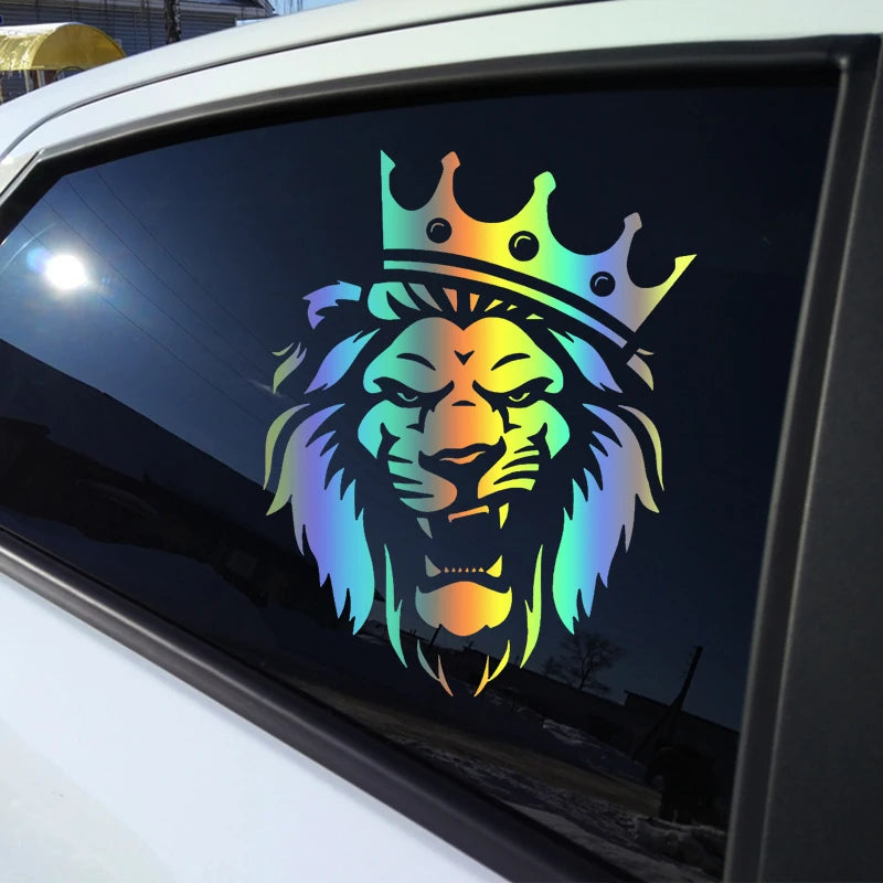 Vinyl Decal Lion With Crown Car Sticker