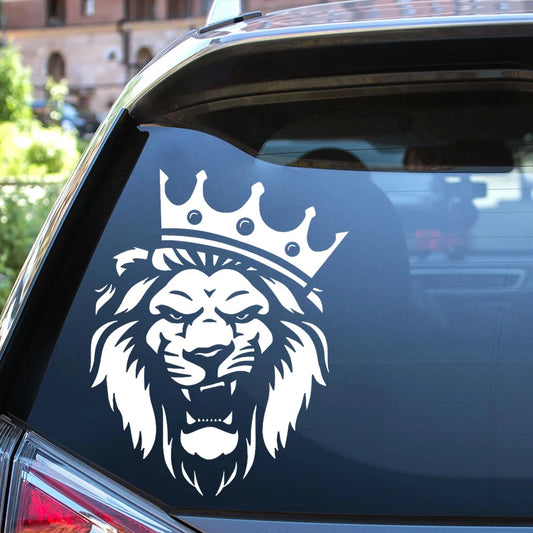 Vinyl Decal Lion With Crown Car Sticker