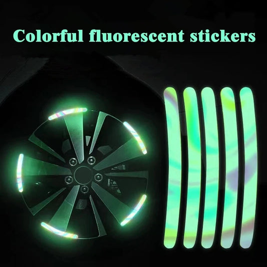 40pcs Luminous Car Wheel Hub Stickers High Reflective Stripe Tape for Car