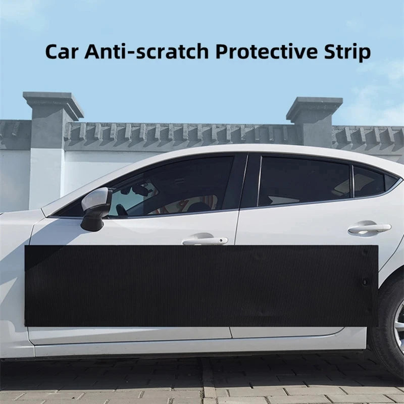 Black Car Door Protector Adhesive-Free/Magnetic Body Side Edge Guard Decorative Anti-scratch Protection Pad Stickers Multi Size