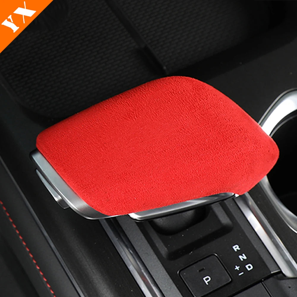 2022-2024 For Changan CS55 Plus 2 gen Accessories Car Gear Shift Handle Knob Frame Decor Sticker Cover Matte Carbon Red Garnish