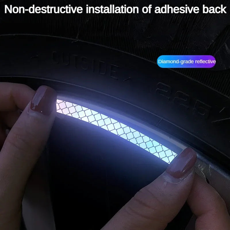 20Pcs Reflective Stickers on Car Wheels Tire Warning Stickers 3D Three-dimensional Balanced Car Stickers Personalized Decorat