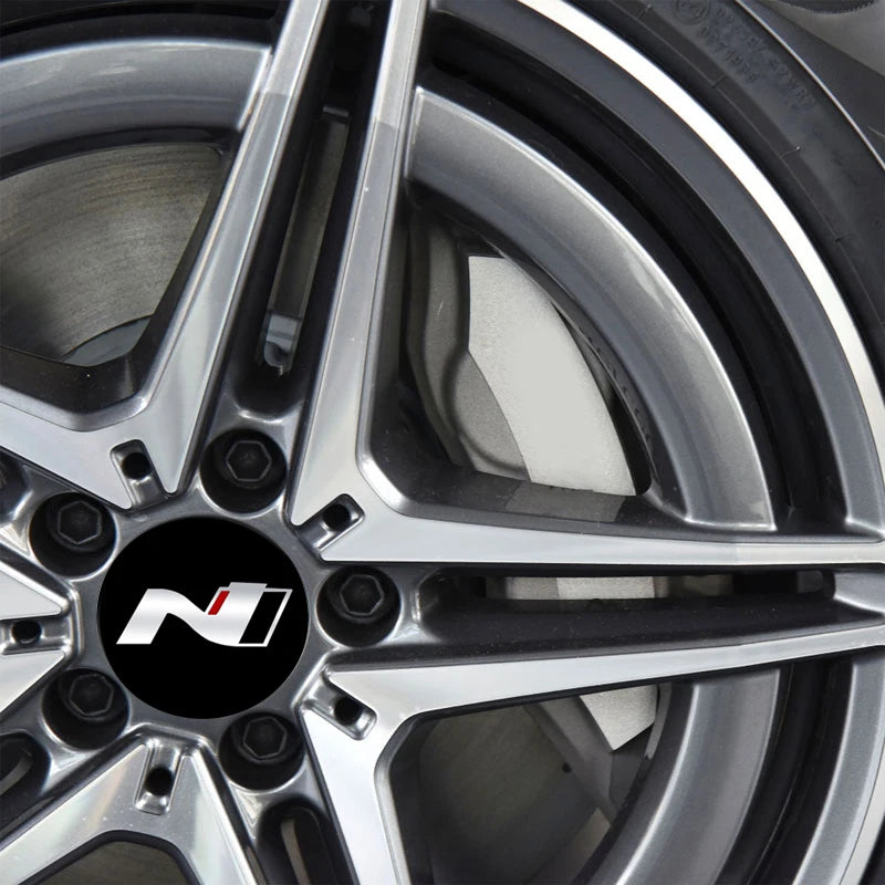 N Line Logo Car Wheel Center Hub Cap Sticker Rim Decal For Hyundai I20 I30 Kona Tucson Sonata Elantra Veloster Azera