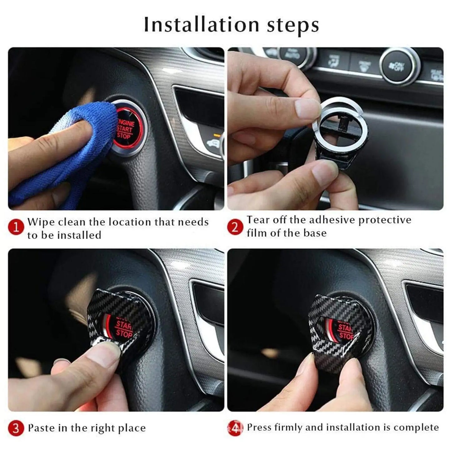 Car Engine Start Stop Switch Button Cover Ignition