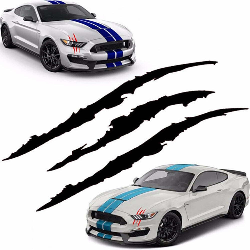 Auto Car Sticker Reflective Monster Claw Marks Scratch Stripe Auto Headlight Decal Dinosaur Raptor Paw Marks Car Accessories