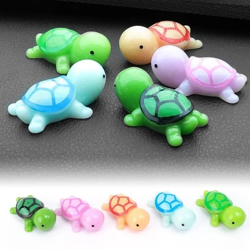 5/1PCS Car Turtle Ornament Car Dashboard Rearview Mirror Cartoon Resin Animal Ornaments Mini Turtle DIY Decoration Accessories