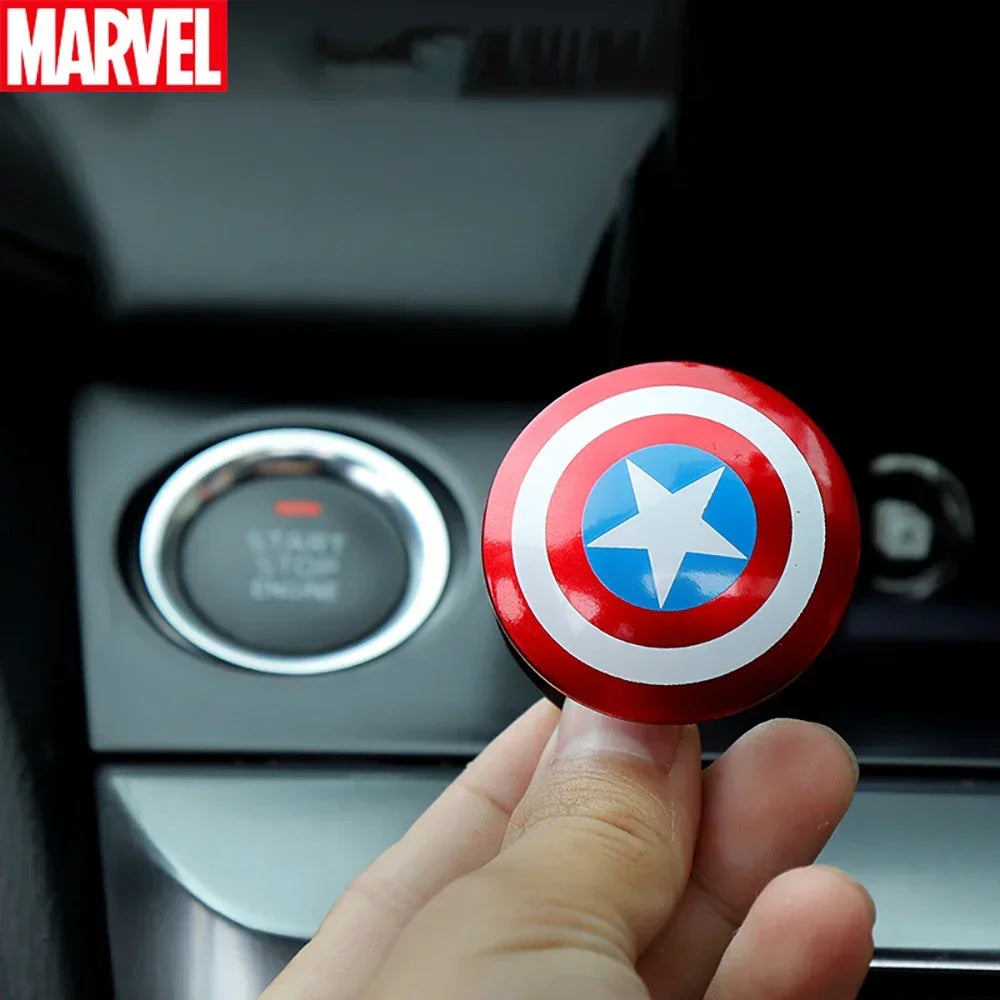 Anime Captain America Iron Man Car Engine Ignition Start Switch Button Protective Cover Sticker Marvel Car Trim Accessories Toy