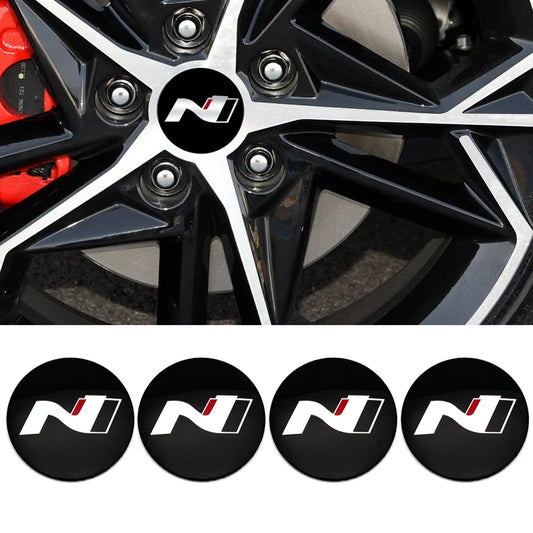 N Line Logo Car Wheel Center Hub Cap Sticker Rim Decal For Hyundai I20 I30 Kona Tucson Sonata Elantra Veloster Azera