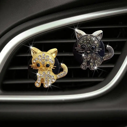 Car Air Freshener Bear Pilot Vent Perfume Cute Cat Gemstone Car Air Fresheners Vent Clips Cute Cartoon Decor Auto Accessories