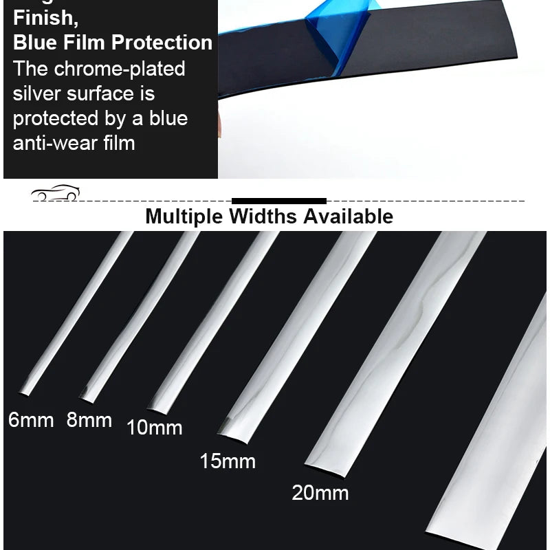 Bright Strip Car Decorative Line Universal Window Anti-scratch Chrome Bumper Strip Trim Molding Styles Vehicle Accessories Seal