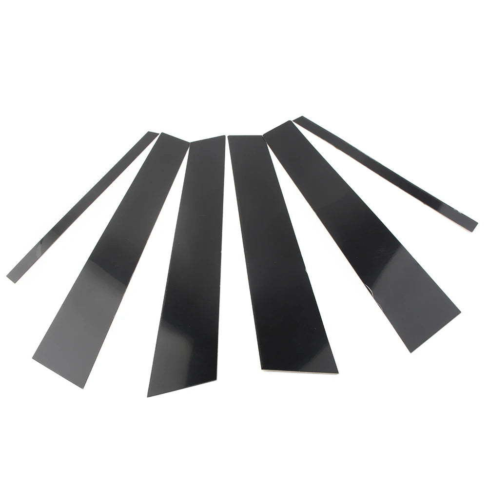 6Pcs Gloss Black Car Pillar Posts Door Window Panel Covers Decorative Trim For BMW F30 3-Series 2012-2015 AUTO Accessories