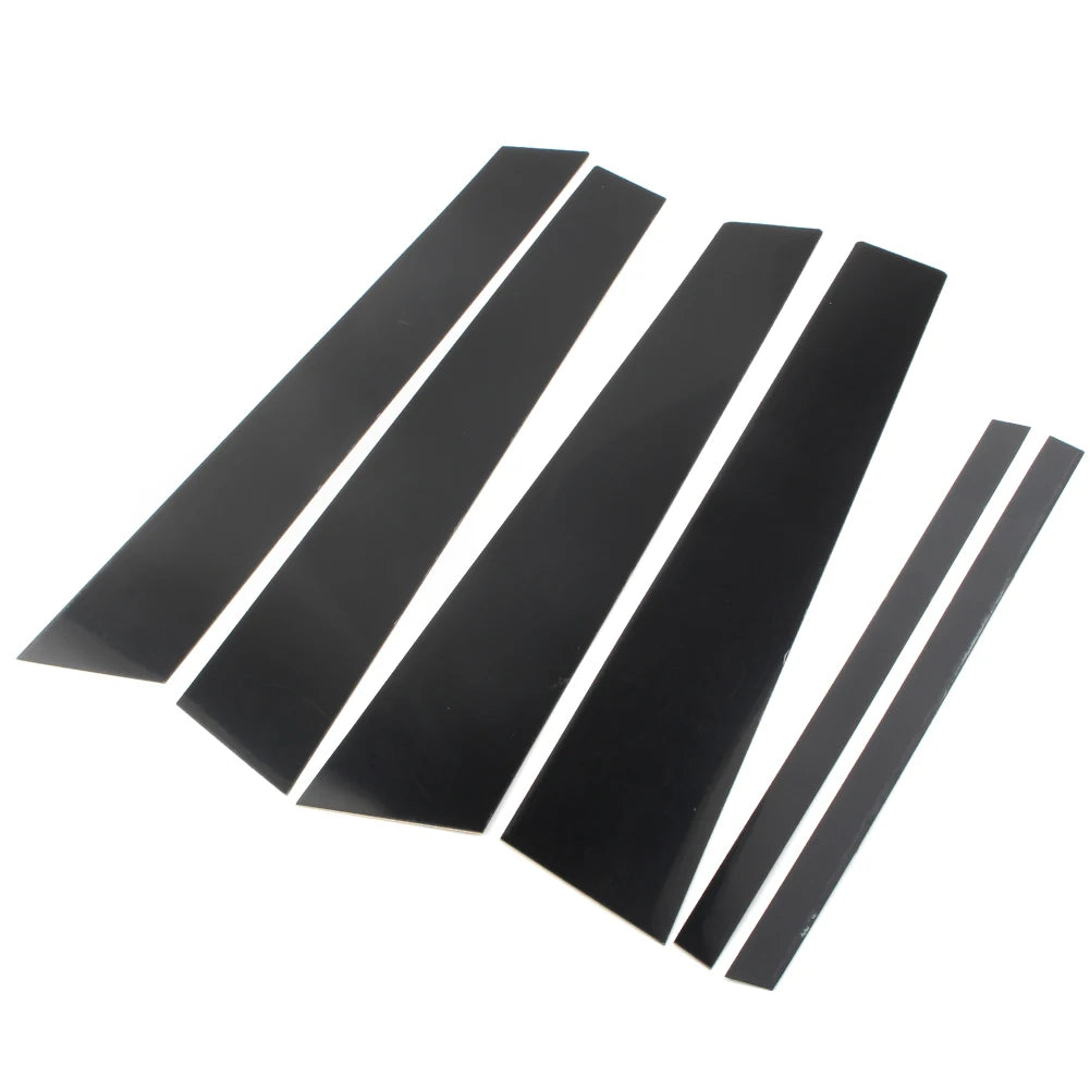 6Pcs Gloss Black Car Pillar Posts Door Window Panel Covers Decorative Trim For BMW F30 3-Series 2012-2015 AUTO Accessories