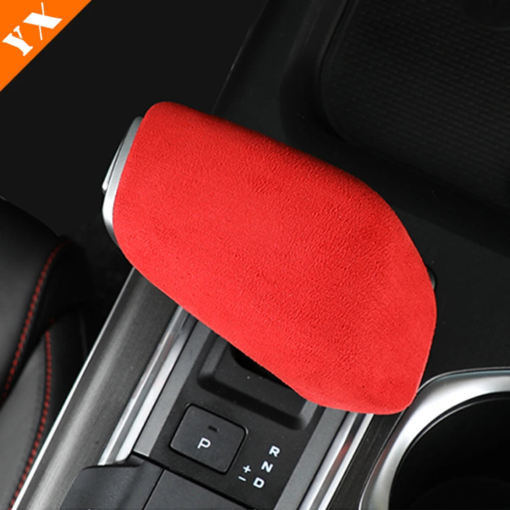 2022-2024 For Changan CS55 Plus 2 gen Accessories Car Gear Shift Handle Knob Frame Decor Sticker Cover Matte Carbon Red Garnish