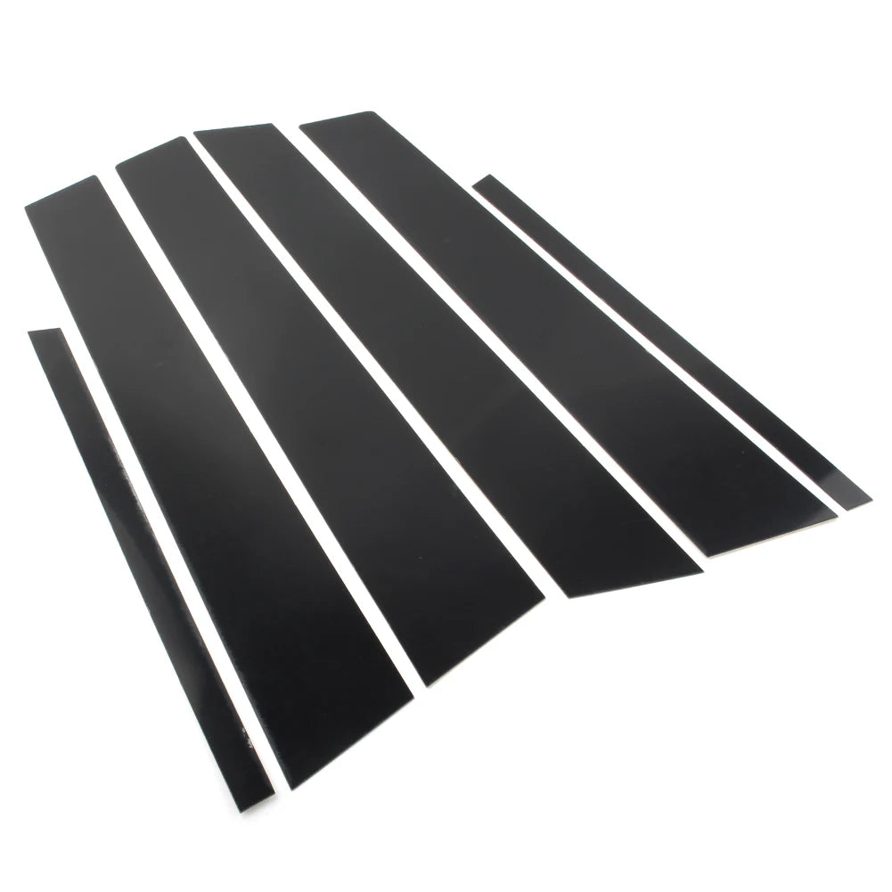 6Pcs Gloss Black Car Pillar Posts Door Window Panel Covers Decorative Trim For BMW F30 3-Series 2012-2015 AUTO Accessories